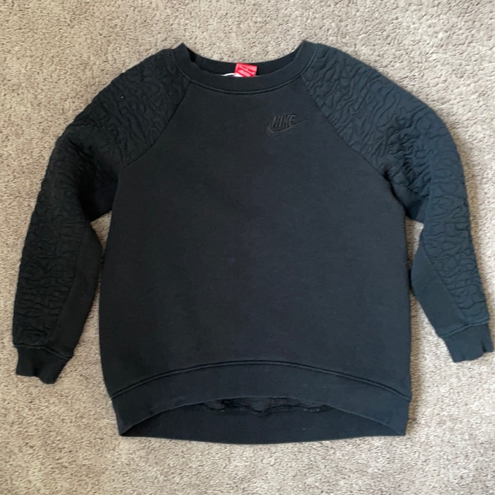 NIKE W Quilted Long Sleeve Crew Sweatshit-M